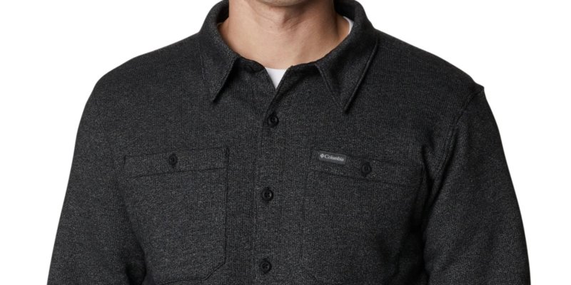 COLUMBIA MEN'S GREAT HART MOUNTAIN SHIRT JACKET IN BLACK COLOR