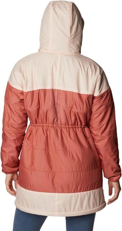 COLUMBIA WOMEN'S FLASH CHALLENGER SHERPA LINED LONG JACKET DARK CORAL PEACH BLOSSOM XX-LARGE