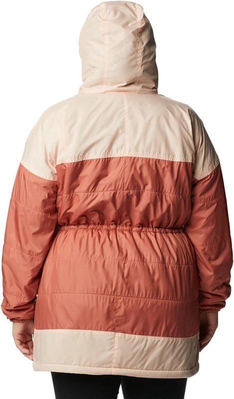COLUMBIA WOMEN'S FLASH CHALLENGER SHERPA LINED LONG JACKET DARK CORAL PEACH BLOSSOM XX-LARGE