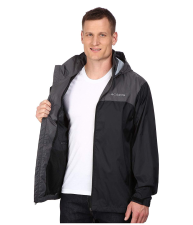 COLUMBIA MEN'S GLENNAKER RAIN JACKET BLACK GRILL X-LARGE TALL