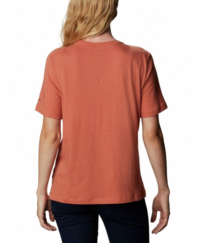 COLUMBIA WOMEN'S GRAPHIC PRINT T-SHIRT RUST PLUS SIZE 3X