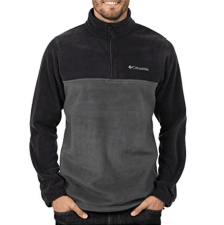 COLUMBIA 1620191 MEN'S STEENS MOUNTAIN HALF ZIP FLEECE JACKET L BLACK GRILL OPTION