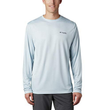 COLUMBIA MEN'S TERMINAL TACKLE PFG FISH FLAG LONG SLEEVE COOL GREY TX FISH X-LARGE