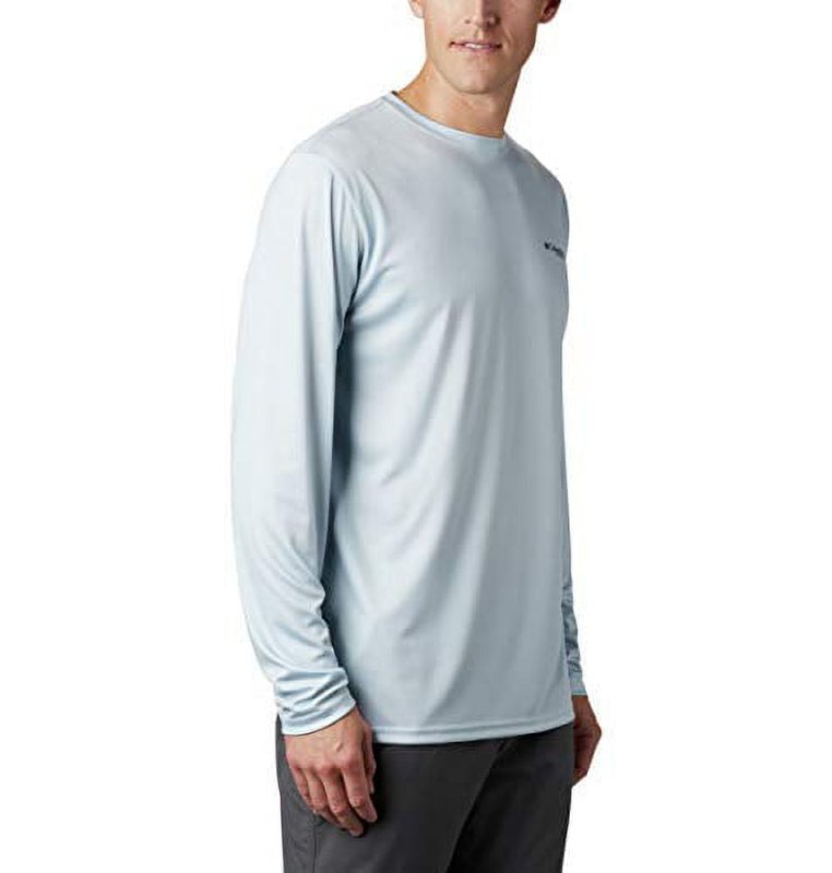 COLUMBIA MEN'S TERMINAL TACKLE PFG FISH FLAG LONG SLEEVE COOL GREY TX FISH X-LARGE