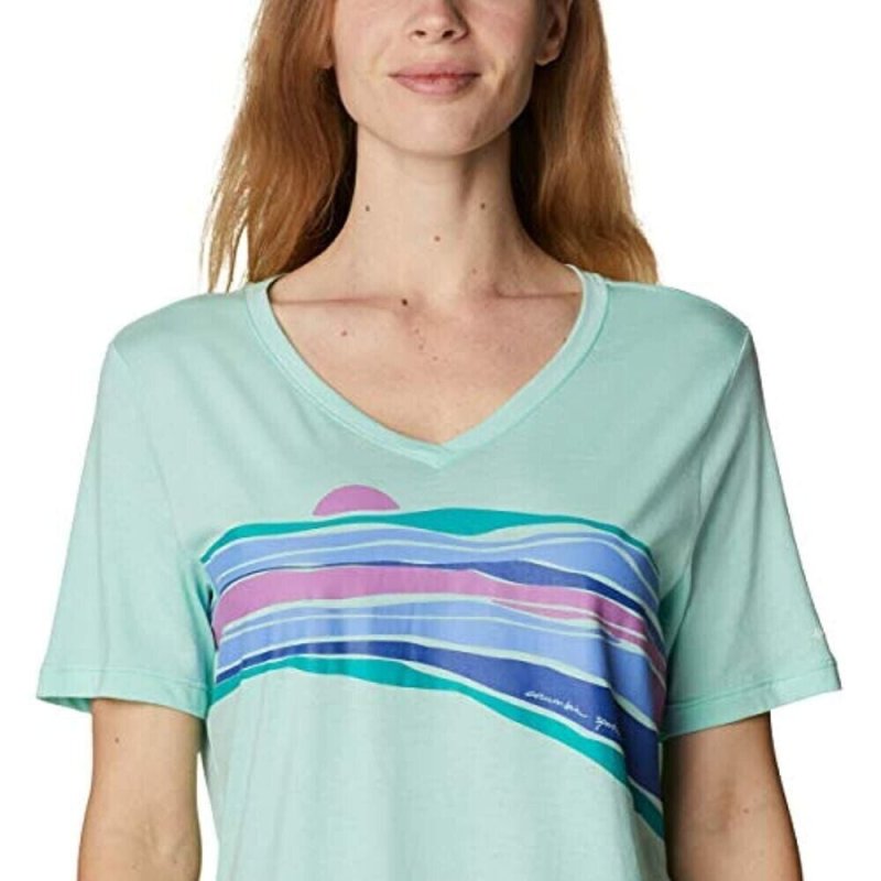 COLUMBIA WOMEN'S PLUS SIZE BLUEBIRD DAY V-NECK TOP 2X FOR ACTIVE COMFORT