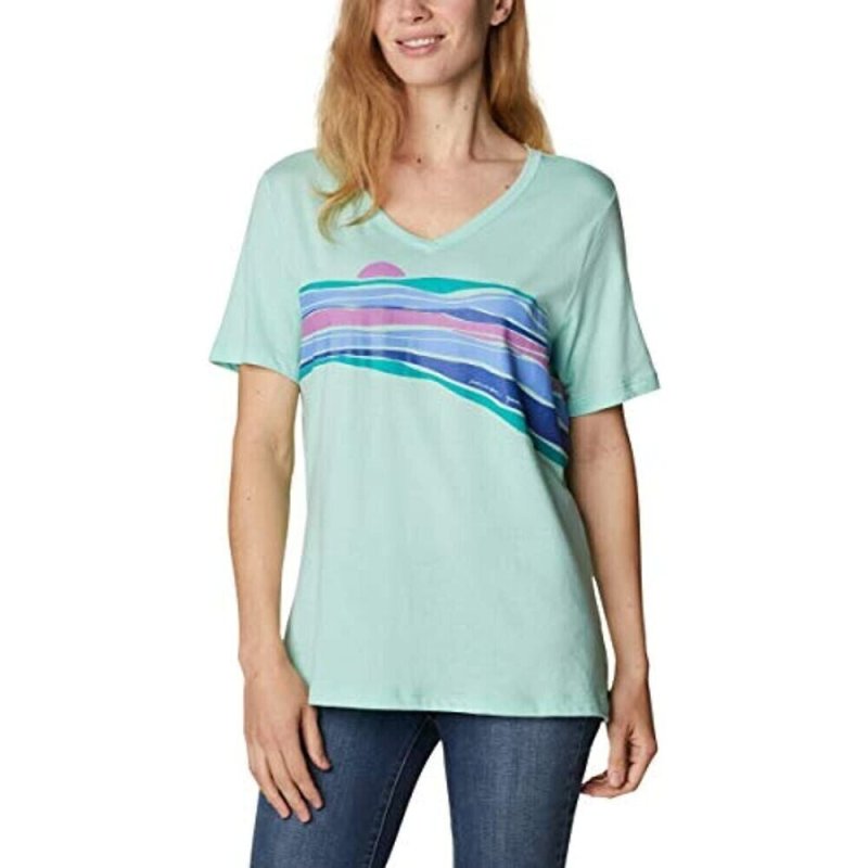 COLUMBIA WOMEN'S PLUS SIZE BLUEBIRD DAY V-NECK TOP 2X FOR ACTIVE COMFORT