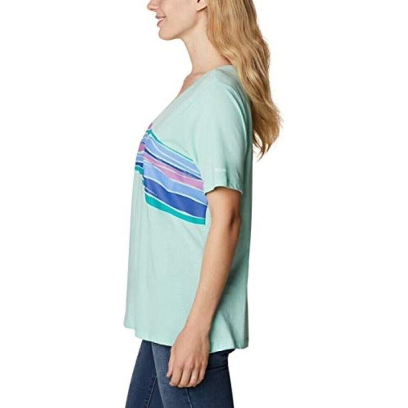 COLUMBIA WOMEN'S PLUS SIZE BLUEBIRD DAY V-NECK TOP 2X FOR ACTIVE COMFORT