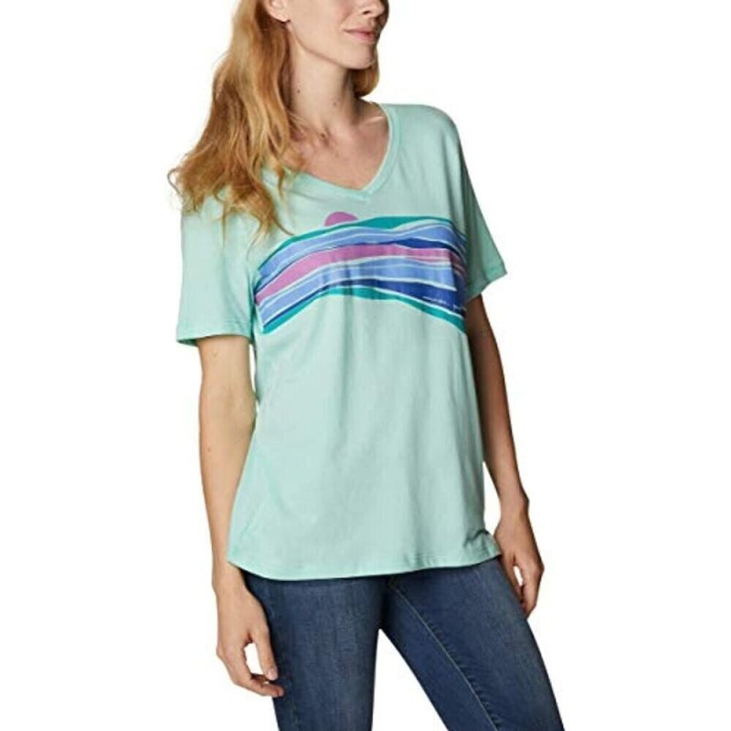 COLUMBIA WOMEN'S PLUS SIZE BLUEBIRD DAY V-NECK TOP 2X FOR ACTIVE COMFORT
