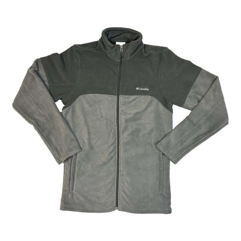 COLUMBIA MENS VERSATILE FIT BASIN TRAIL FULL ZIP LIGHTWEIGHT MICROFLEECE JACKET GREY S SIZE