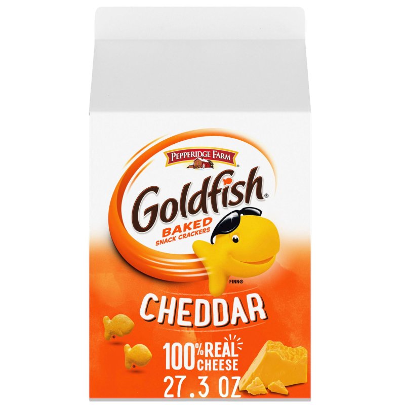 GOLDFISH CHEDDAR CHEESE CRACKERS 27.3 OZ CARTON