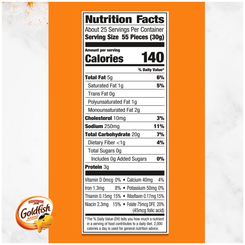 GOLDFISH CHEDDAR CHEESE CRACKERS 27.3 OZ CARTON