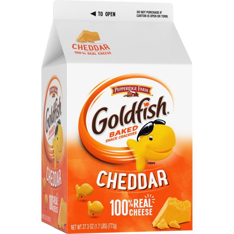 GOLDFISH CHEDDAR CHEESE CRACKERS 27.3 OZ CARTON