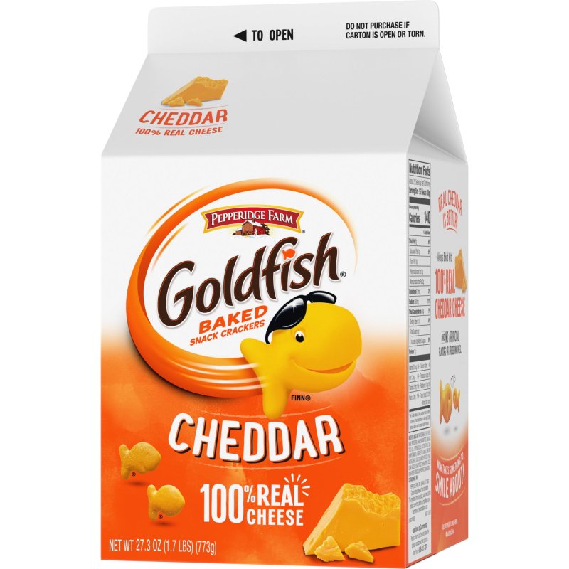 GOLDFISH CHEDDAR CHEESE CRACKERS 27.3 OZ CARTON