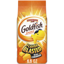 GOLDFISH FLAVOR BLASTED XTRA CHEDDAR CHEESE CRACKERS BAKED SNACK CRACKERS 6.6 OZ BAG