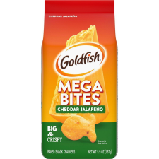 GOLDFISH MEGA BITES CHEDDAR JALAPENO CRACKERS 5.9OZ PACK