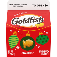 GOLDFISH HOLIDAY CHEDDAR CRACKERS 2 OZ CARTON
