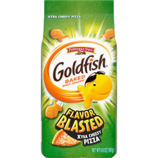 GOLDFISH FLAVOR BLASTED XTRA CHEESY PIZZA CRACKERS 6.6 OZ BAG