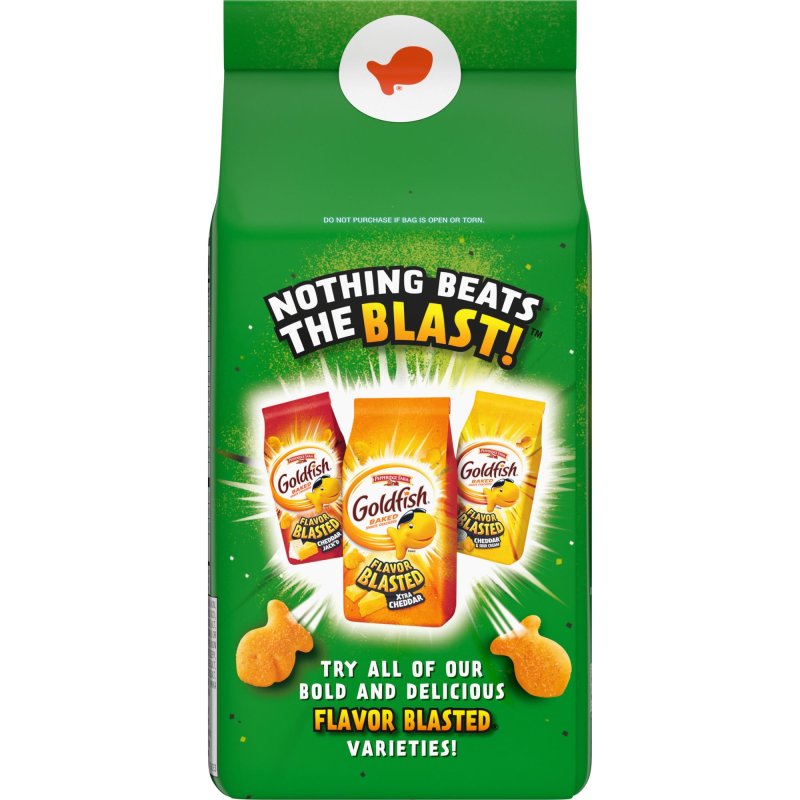 GOLDFISH FLAVOR BLASTED XTRA CHEESY PIZZA CRACKERS 6.6 OZ BAG