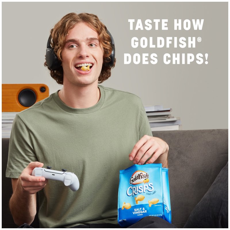 GOLDFISH CRISPS SALT VINEGAR FLAVORED BAKED CHIP CRACKERS 6.25 OZ BAG FOR AMERIKASEPETIM