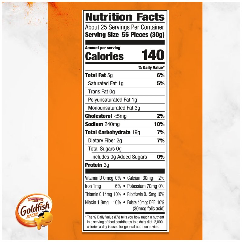 GOLDFISH CHEDDAR CHEESE CRACKERS BAKED WITH WHOLE GRAIN 27.3 OZ CARTON
