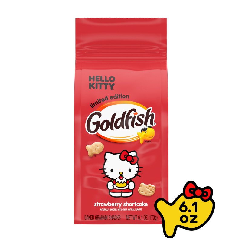 GOLDFISH HELLO KITTY STRAWBERRY SHORTCAKE FLAVORED GRAHAMS 6.1 OZ BAG