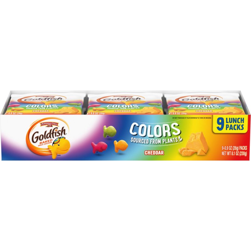 GOLDFISH COLORS CRACKERS SNACK PACK 0.9 OZ 9 CT MULTI PACK TRAY