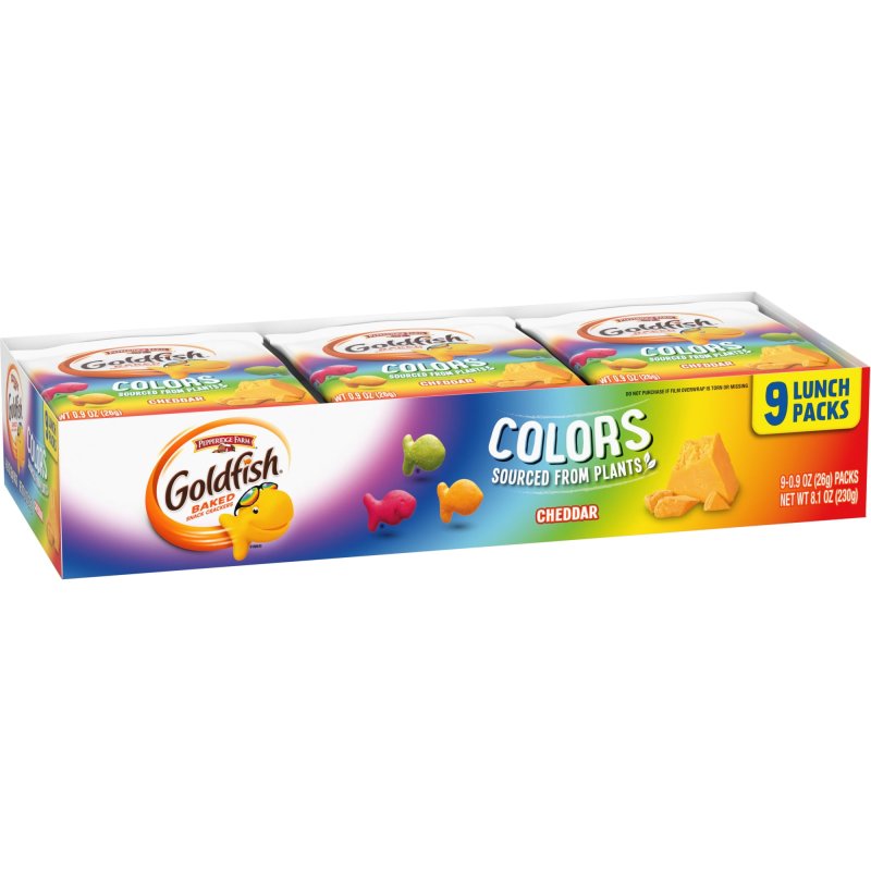 GOLDFISH COLORS CRACKERS SNACK PACK 0.9 OZ 9 CT MULTI PACK TRAY