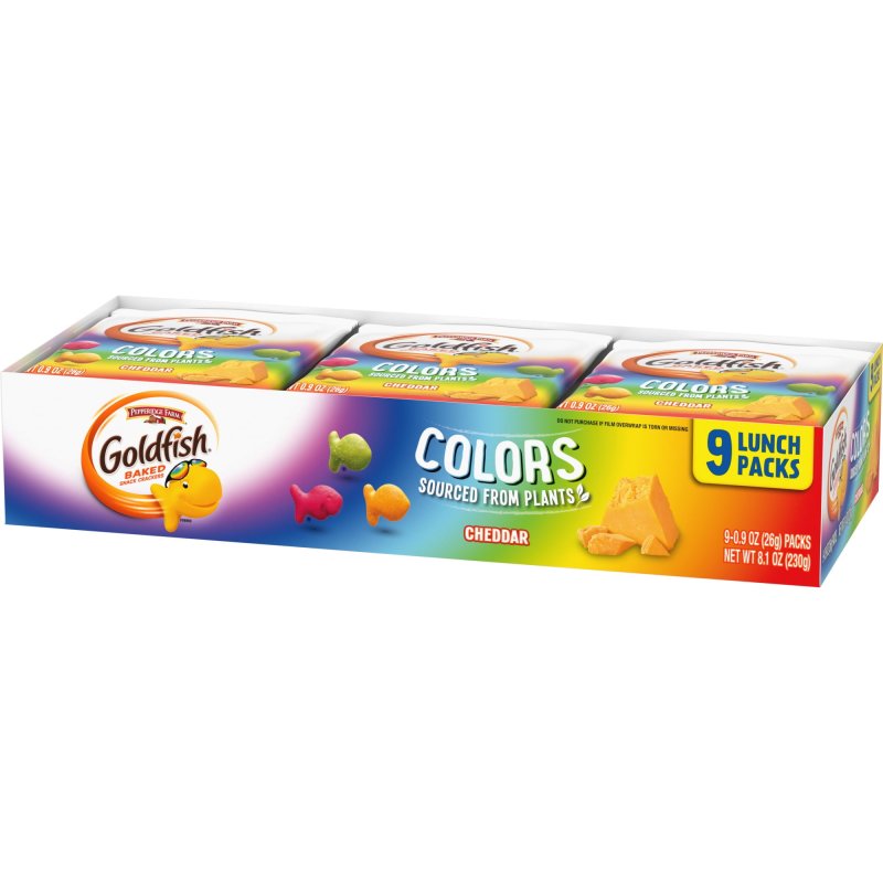 GOLDFISH COLORS CRACKERS SNACK PACK 0.9 OZ 9 CT MULTI PACK TRAY