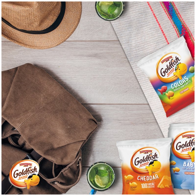 GOLDFISH FAMILY FAVES CHEDDAR COLORS AND BABY CRACKERS SNACK PACK