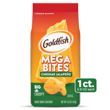 GOLDFISH MEGA BITES CHEDDAR JALAPENO CRACKERS 5.9 OZ BAG