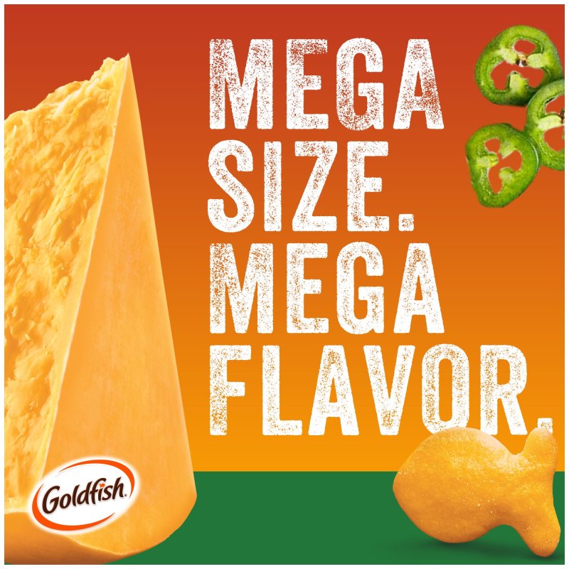GOLDFISH MEGA BITES CHEDDAR JALAPENO CRACKERS 5.9 OZ BAG