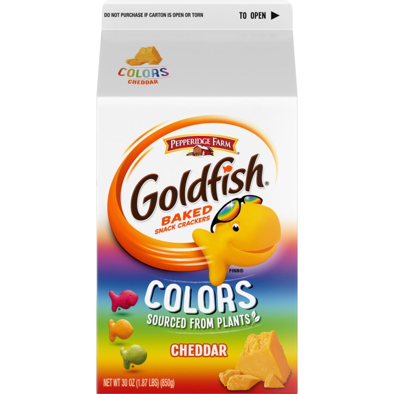 GOLDFISH CHEDDAR CHEESE BAKED SNACK CRACKERS 30 OZ CARTON