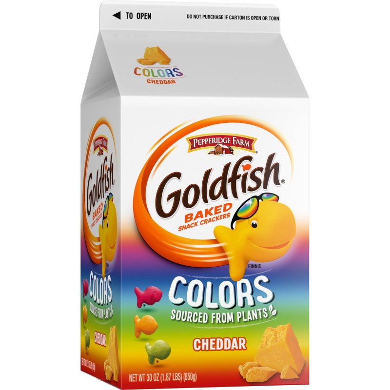 GOLDFISH CHEDDAR CHEESE BAKED SNACK CRACKERS 30 OZ CARTON