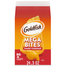 GOLDFISH MEGA BITES SHARP CHEDDAR CRACKERS 24.3 OZ CARTON