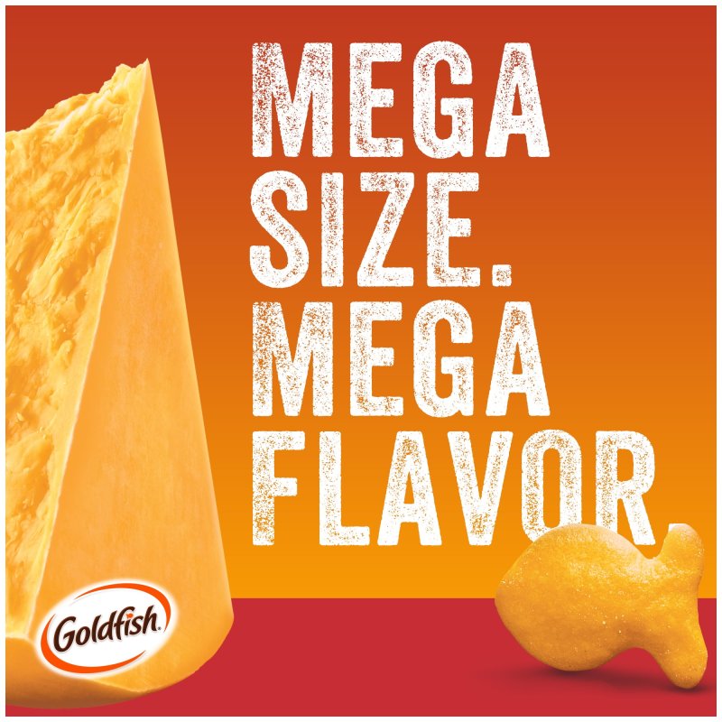 GOLDFISH MEGA BITES SHARP CHEDDAR CRACKERS 24.3 OZ CARTON
