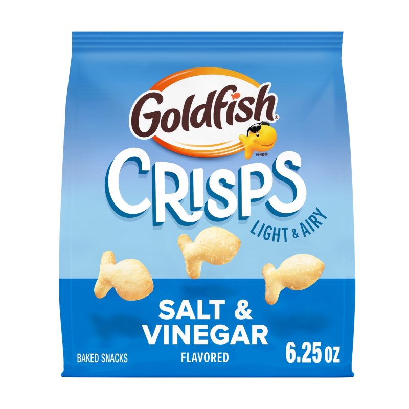 GOLDFISH CRISPS SALT AND VINEGAR FLAVORED BAKED CHIP CRACKERS 1 PACK