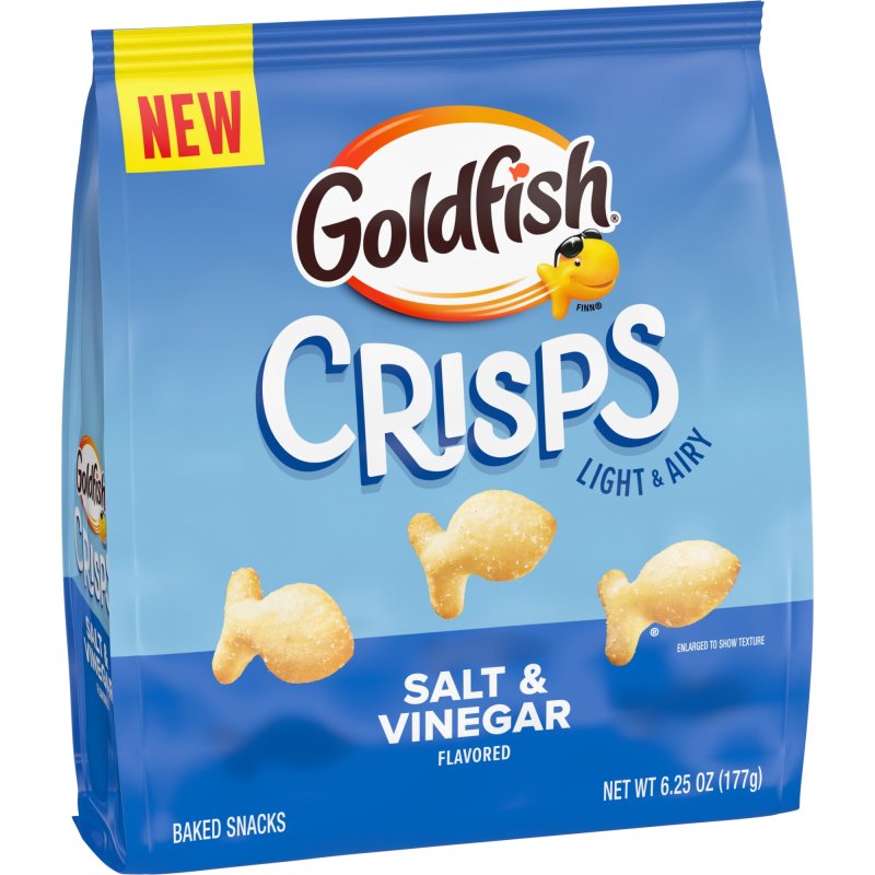 GOLDFISH CRISPS SALT AND VINEGAR FLAVORED BAKED CHIP CRACKERS 1 PACK