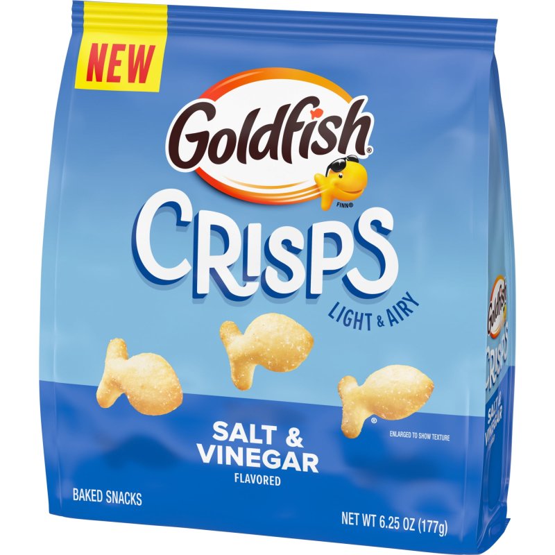 GOLDFISH CRISPS SALT AND VINEGAR FLAVORED BAKED CHIP CRACKERS 1 PACK