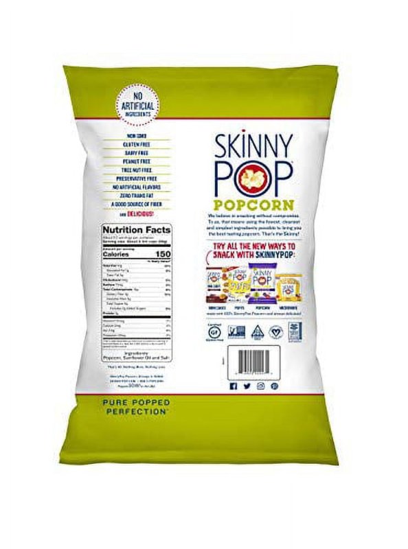 SKINNYPOP ORIGINAL POPCORN GLUTEN FREE VEGAN NON-GMO HEALTHY SNACKS SKINNY POP 6.7OZ