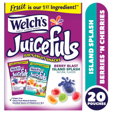 WELCH'S JUICEFULS FRUIT SNACKS BERRY BLAST ISLAND SPLASH 1 OZ 20 COUNT
