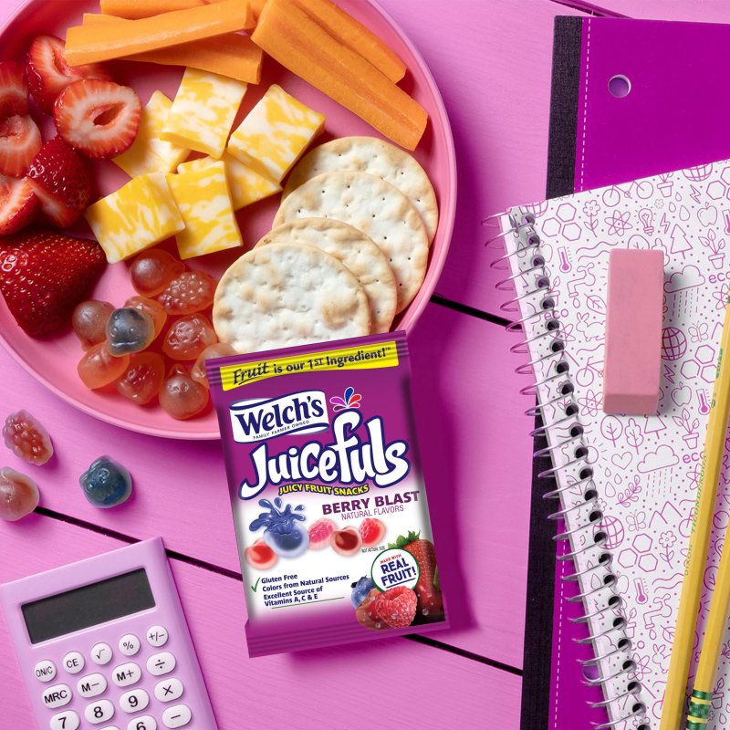 WELCH'S JUICEFULS FRUIT SNACKS BERRY BLAST ISLAND SPLASH 1 OZ 20 COUNT