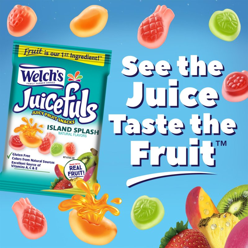 WELCH'S JUICEFULS FRUIT SNACKS BERRY BLAST ISLAND SPLASH 1 OZ 20 COUNT