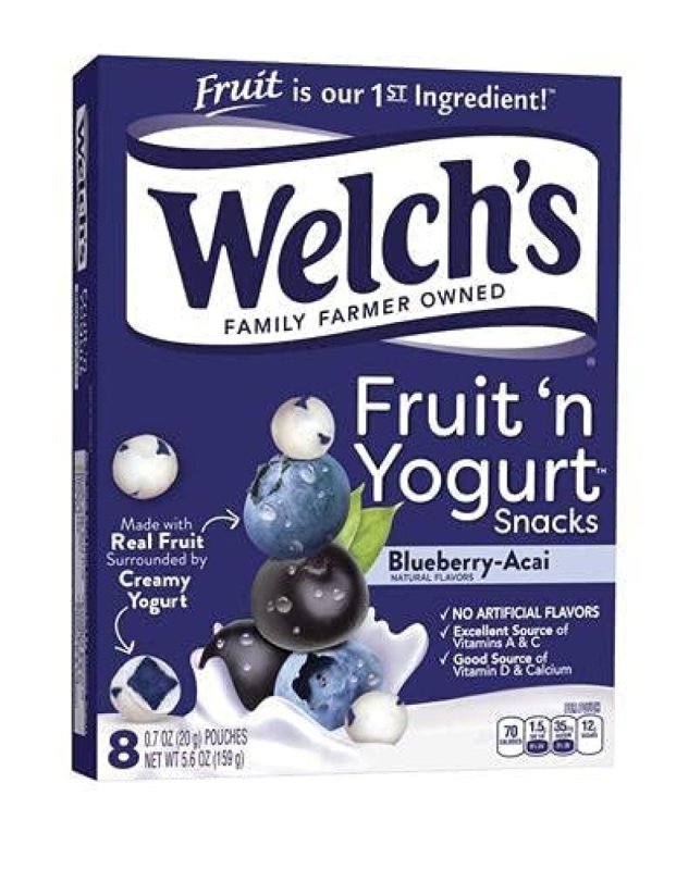 WELCH'S BLUEBERRY ACAI FRUIT N YOGURT SNACKS PACK OF 2