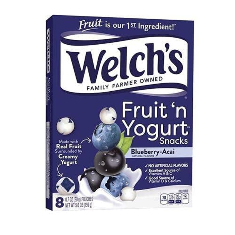 WELCH'S BLUEBERRY ACAI FRUIT N YOGURT SNACKS PACK OF 2