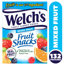 WELCH'S MIXED FRUIT BULK FRUIT SNACKS 0.8OZ POUCHES 132 COUNT CASE