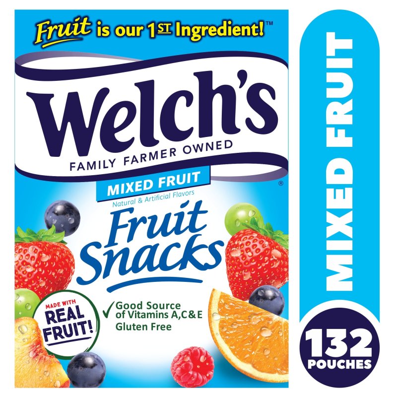 WELCH'S MIXED FRUIT BULK FRUIT SNACKS 0.8OZ POUCHES 132 COUNT CASE