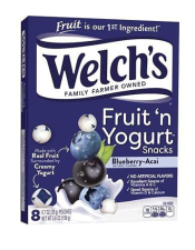 WELCH'S BLUEBERRY ACAI FRUIT N YOGURT SNACKS PACK OF 4