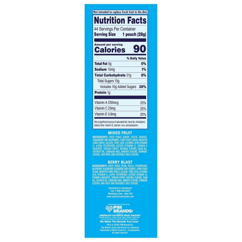 WELCHS JUICEFULS MIXED FRUIT AND BERRY BLAST 44 COUNT