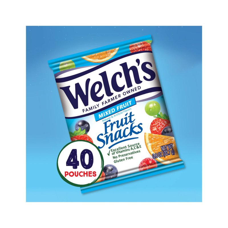 WELCHS FRUIT SNACKS MIXED FRUIT 32OZ 40CT PACK OF 14