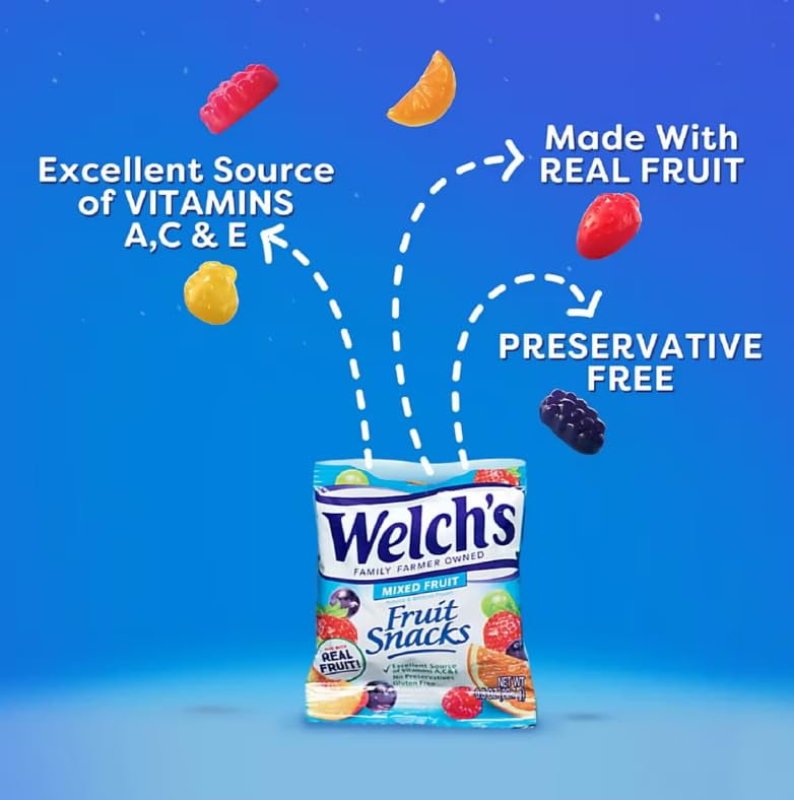WELCH'S GUMMY FRUIT SNACKS | INDIVIDUALLY WRAPPED HEALTHY SNACK FOR KIDS & ADULTS |